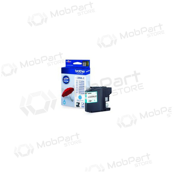 Brother LC 225XL (LC225XLC), cartucho cian para impresoras de inyección de tinta, 1200 páginas.