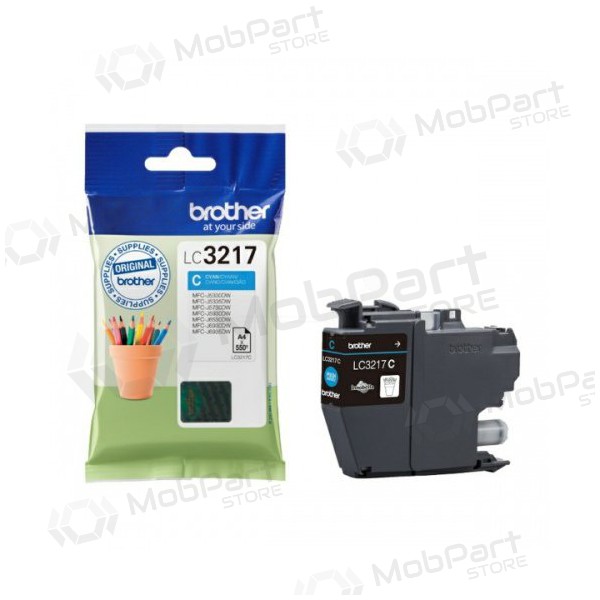 Brother LC 3217 (LC3217C), cartucho cian para impresoras de inyección de tinta, 550 páginas.
