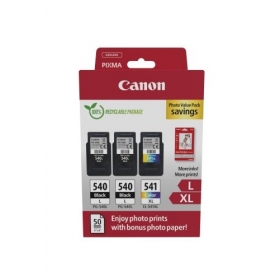 Canon PG-540L/CL-541XL (5224B015) Paquete de valor fotográfico Juego de cartuchos de tinta, BK/CMY