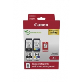 Canon PG-545XL/CL-546XL (8286B011) Paquete de valor fotográfico Juego de cartuchos de tinta, BK/CMY