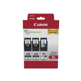 Canon PG-560XL/CL-561XL (3712C009) Juego de cartuchos de tinta, BK/CMY