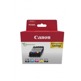 Canon PGI-570 PGBK/CLI-571 (0372C006) Juego de cartuchos de tinta, PGBK/C/M/Y/BK