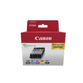 Canon PGI-580/CLI-581 (2078C007) Juego de cartuchos de tinta, PGBK/BK/C/M/Y