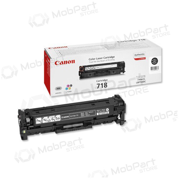 Cartucho negro Canon CRG 718 (2662B002) para impresoras láser, 3400 páginas.