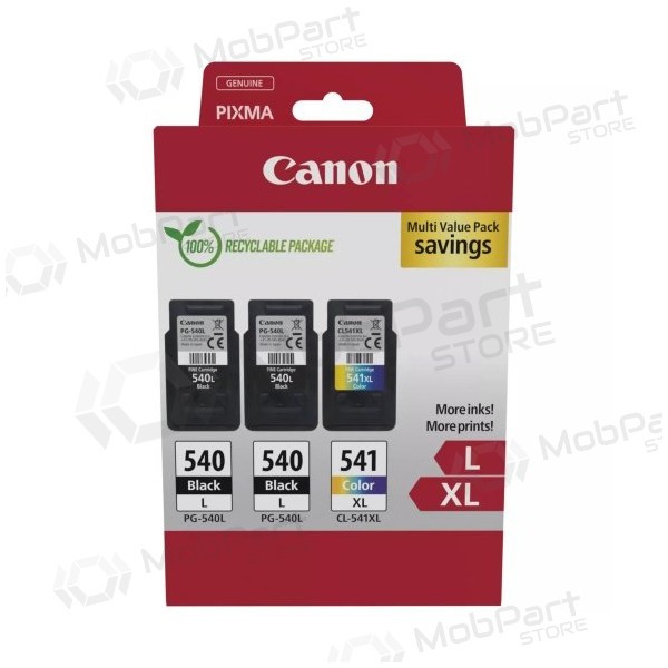 Canon PG-540L/CL-541XL (5224B017) Juego de cartuchos de tinta, BK/CMY