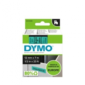Cinta Dymo 45019 (S0720590) 12mm x 7m, negro sobre verde