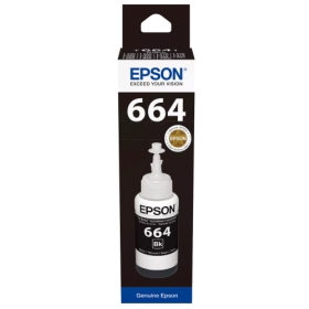 Epson 664BK (C13T66414A) Botella de recarga de tinta, Negro