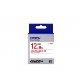 Cartucho de etiquetas Epson LK-4WRN (C53S654011) estándar, rojo sobre blanco 12mm (9m)