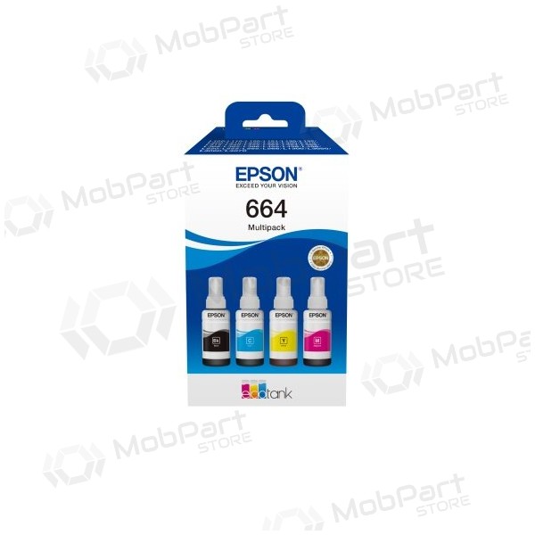 Epson 664 EcoTank (C13T66464A) kit de botellas de recarga de tinta, CMYK