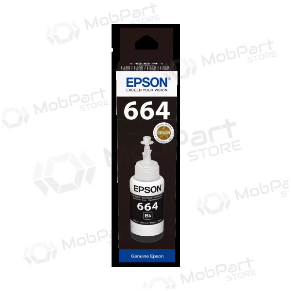 Epson 664BK (C13T66414A) Botella de recarga de tinta, Negro