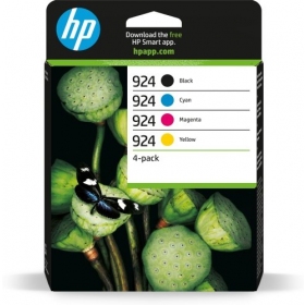 HP 924 CMYK 4-Pack (6C3Z1NE) Kit de cartuchos de tinta, BK/C/M/Y