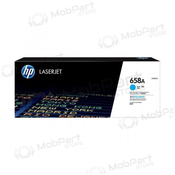 Cartucho de tóner láser HP 658A (W2001A), cian