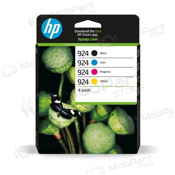 HP 924 CMYK 4-Pack (6C3Z1NE) Kit de cartuchos de tinta, BK/C/M/Y