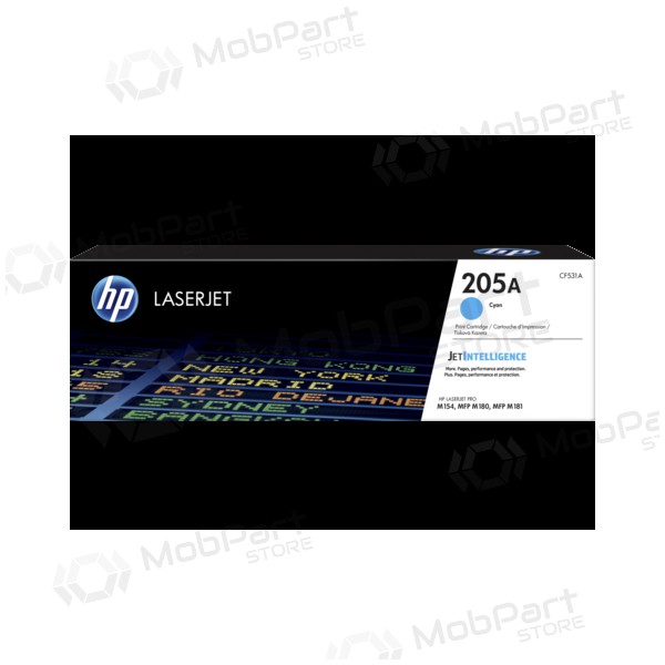 HP No.205A (CF531A), cartucho cian para impresoras láser, 900 páginas.