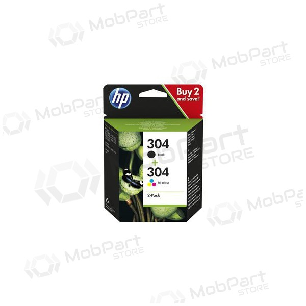 HP No.304 Kasėčių rinkinys (3JB05AE), negro y trispalvė cartucho para impresoras de inyección de tinta