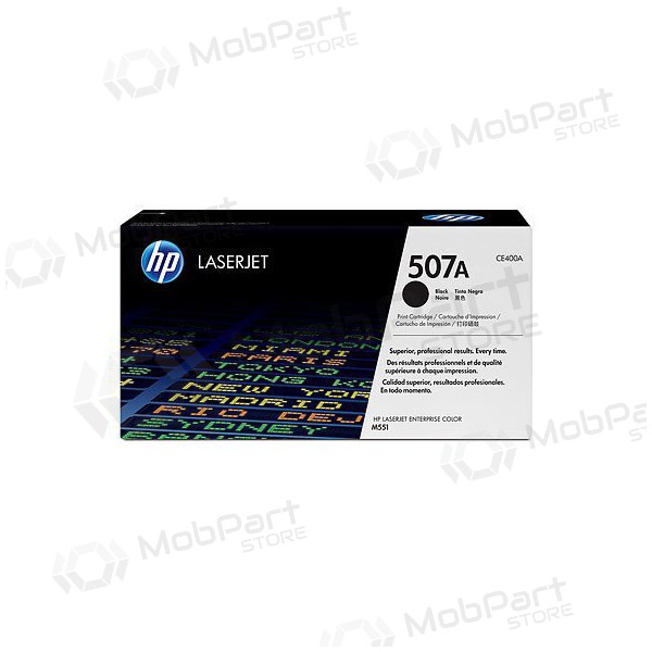 HP No.507A (CE400A), cartucho negro para impresoras láser, 5500 páginas.