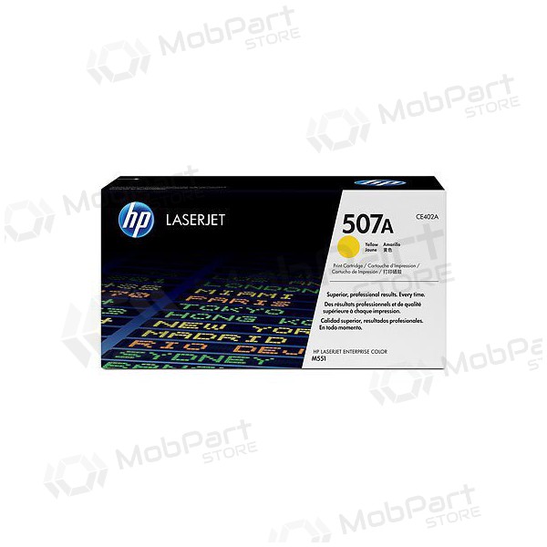 HP No.507A (CE402A), amarillo cartucho para impresoras láser, 6000 paginas.