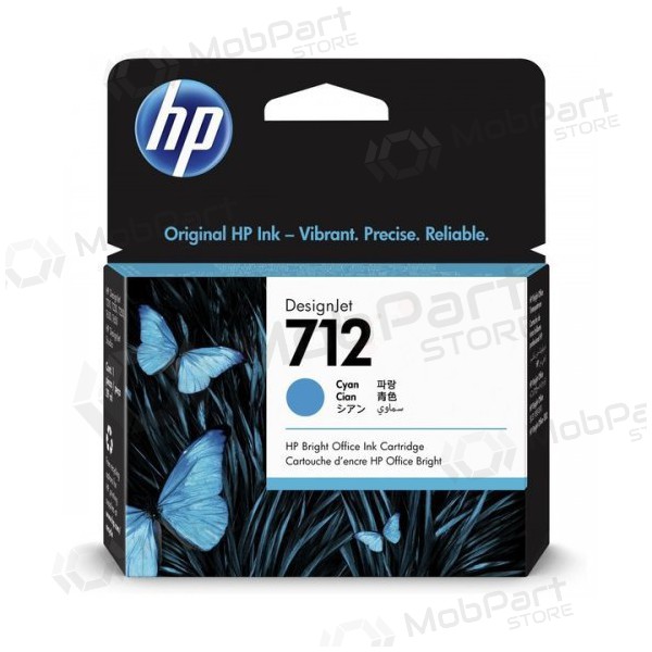 HP No.712 (3ED67A), azul cartucho Rašaliniams spausdintuvams, 29ml.