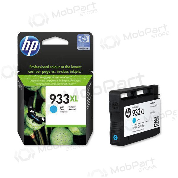 HP N.º 933 XL (CN054AE), cartucho cian para impresoras de inyección de tinta, 825 páginas.