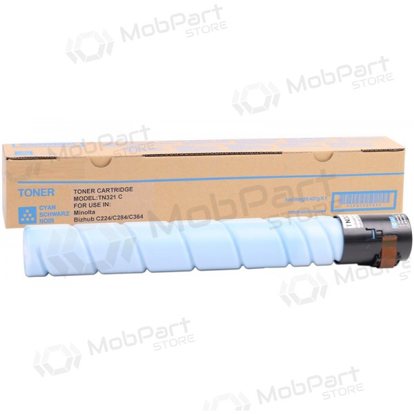 Konica-Minolta TN-321 (A33K450), cartucho cian para impresoras láser, 25000 páginas.