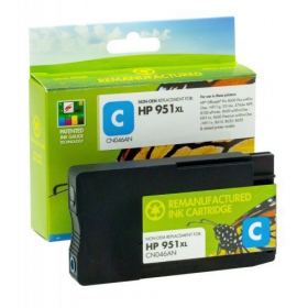 Cartucho cian no original Static Control HP 951XL (CN046AE) con chip nuevo para impresoras láser, 1500 páginas.