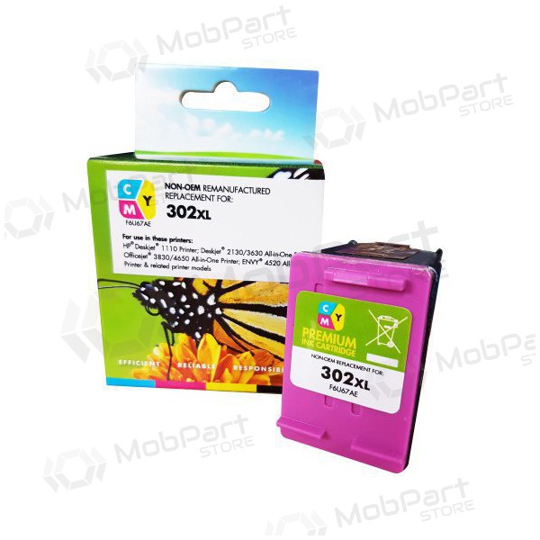 Cartucho compatible Static Control HP 302XL (F6U67AE) tricolor para impresoras de inyección de tinta, 330 páginas.