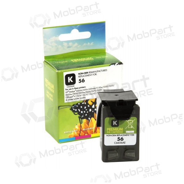 Cartucho compatible Static Control HP 56 (C6656A) negro para impresoras de inyección de tinta, 450 páginas.