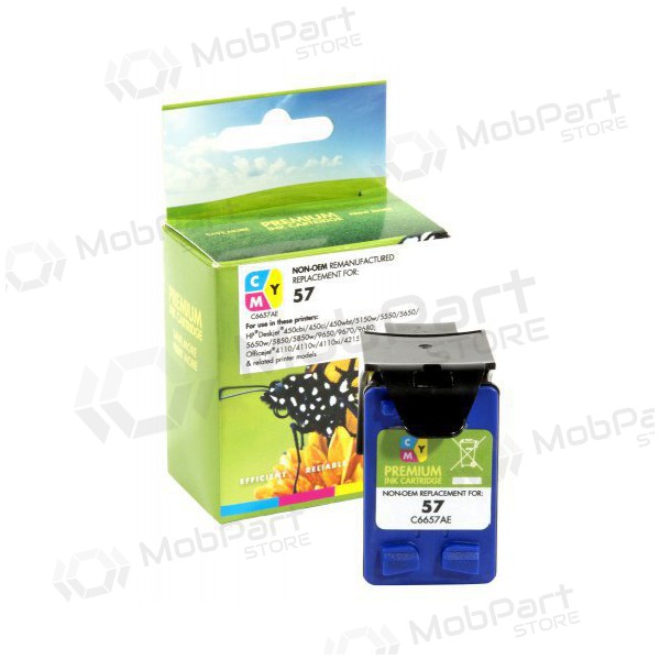 Cartucho compatible Static Control HP 57 (C6657AE), tricolor para impresoras de inyección de tinta, 500 páginas.