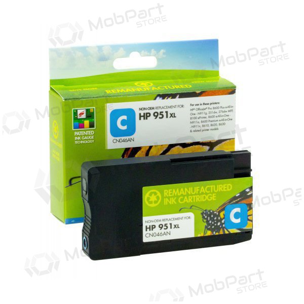 Compatible Static Control HP 951XL (CN046AE) con nuevo chip, cartucho de tinta cian, 1500 páginas.