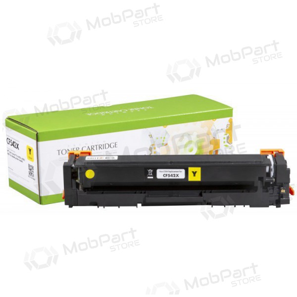Cartucho de tóner láser compatible Static Control amarillo con nuevo chip para HP No.203X (CF542X) / Canon CRG-054HY, 2500 páginas.