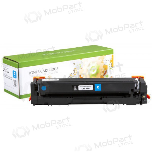 Tóner compatible Static Control HP 205A (CF531A) con chip nuevo, cian, para impresoras láser, 900 páginas.