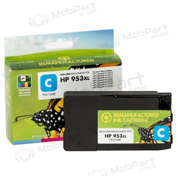 Cartucho compatible Static Control para HP 953XL (F6U16AE) Cian, con chip nuevo, para impresoras de inyección de tinta, 1600 páginas.