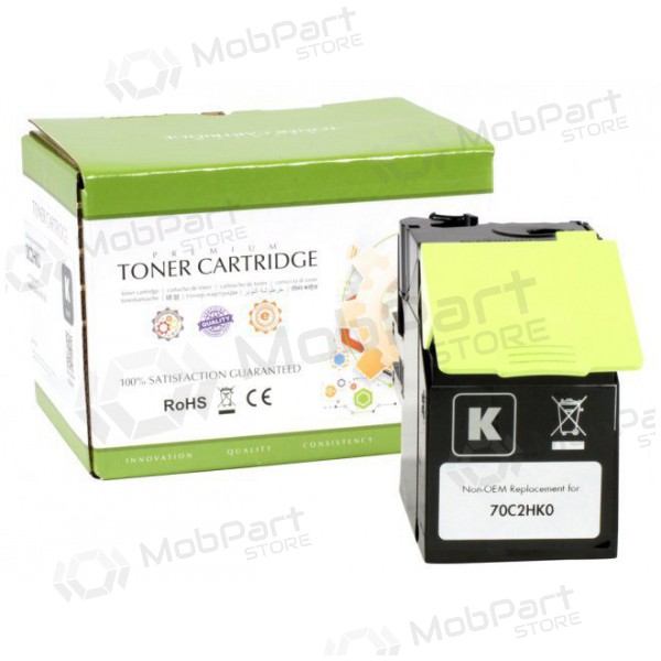 Tóner compatible Static Control Lexmark 702HK (70C2HK0), negro, para impresoras láser, 4000 páginas.