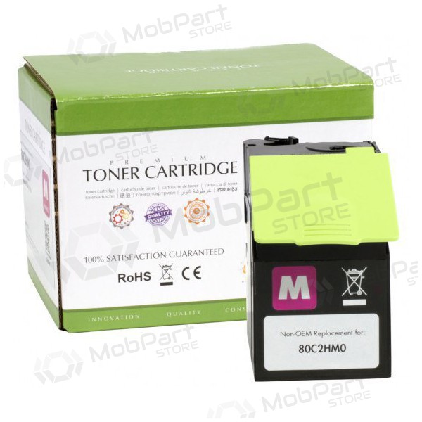 Tóner compatible Static Control Lexmark 802HM (80C2HM0) magenta para impresoras láser, 3000 páginas.