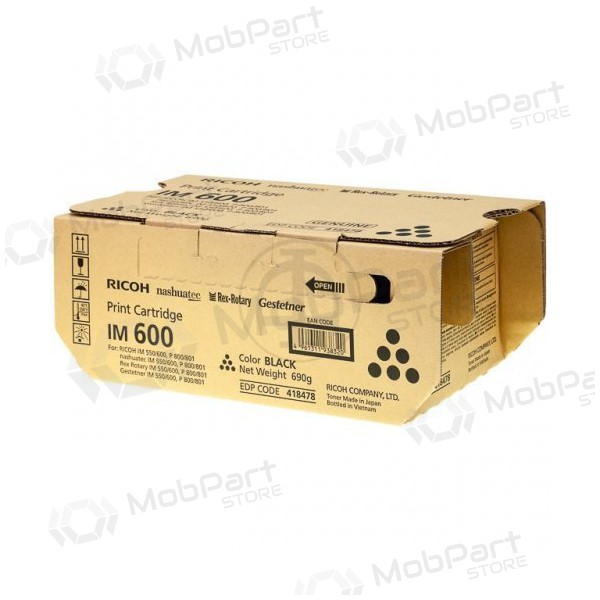 Ricoh IM 600 (418478), cartucho negro para impresoras láser, 25500 páginas