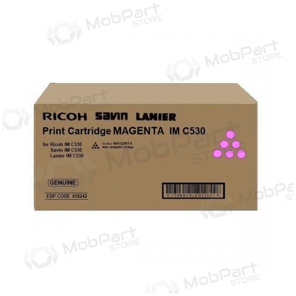 Ricoh IMC530 (418242), cartucho magenta para impresoras láser, 18000 páginas